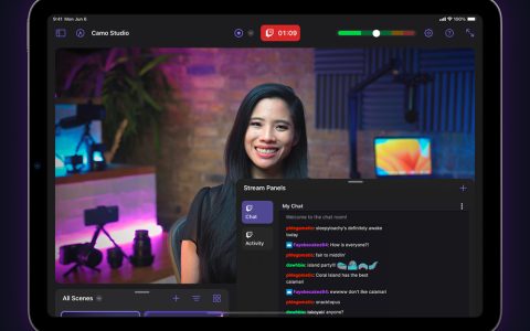 强大的转播台应用 Camo Studio 推出 iPad 版本!可连接相机或转接游戏机重点是免费啊!