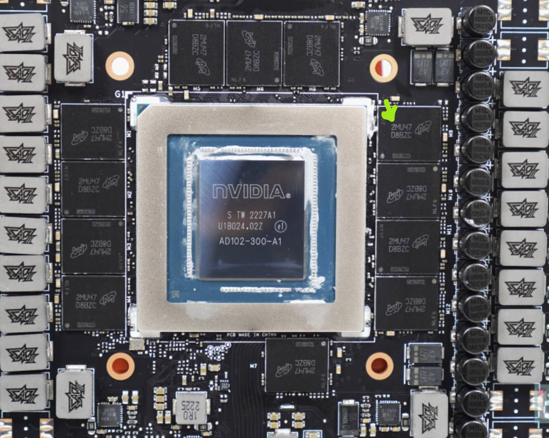 RTX 4090 48G 让不同批次的 GDDR6X 内存芯片齐聚一堂！