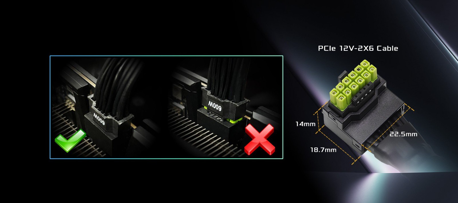 DualColorDesign-12V-2x6 600W  L-Type Cable