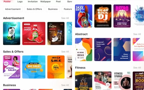 Poster design海报模板设计APP终身限免！ 内建AI海报Logo生成器