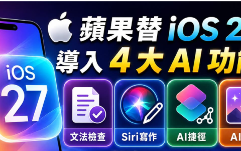 苹果四大iOS 27 AI功能抢先看！ 文法修正、Siri写作与自动生成捷径